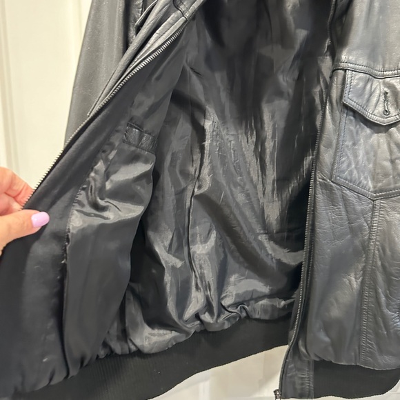 Black leather jacket for men Zara - Picture 8 of 8